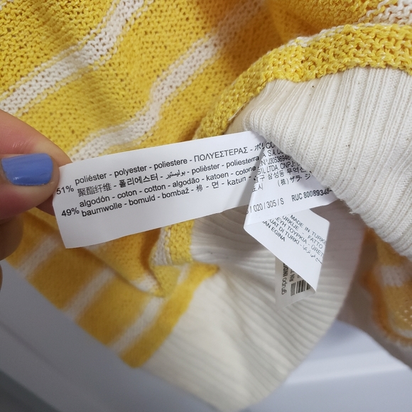 ZARA Yellow Striped Knit Oversized Sweater Vest - Picture 7 of 7